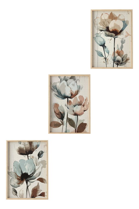 Wallity Pintura Decorativa en MDF con Marco (3 Piezas) 50 x 70 cm